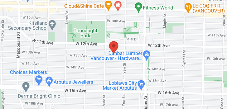 map of 2257 W 13TH AVENUE
